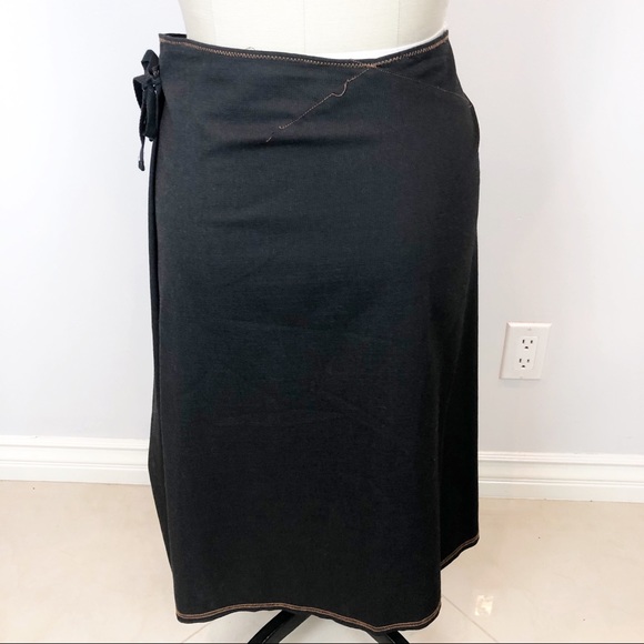 COP COPINE Handwritten Asymmetric Wrap Midi Skirt - Picture 4 of 8